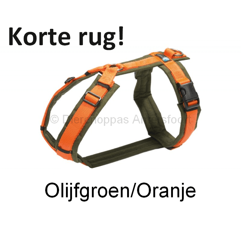 Anny X tuig olijfgroen oranje short korte rug